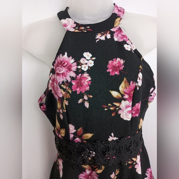 2/$30 No Boundaries Barbiecore Elegant Black and Pink Mini Dress (#216) - Picture 3 of 11